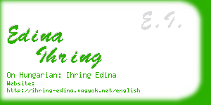 edina ihring business card